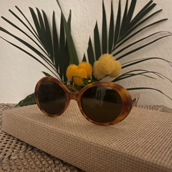 Italy Vintage ROBE DI KAPPA 90's Amber Tortoise Sunglasses Oval/Round - Picture 3 of 15